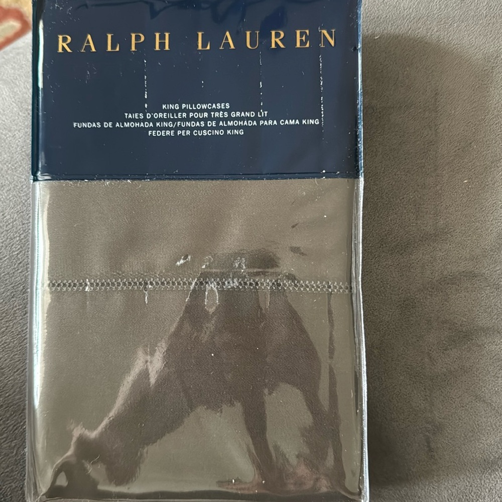 Ralph Lauren 624 Solid Sateen king pillowcases.